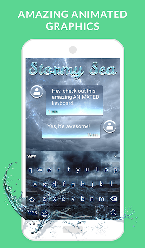 Wave Keyboard Background - Animations, Emojis, GIF screenshot 7