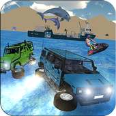 Water Surfer Beach Car & Jeep Float Driving 3D