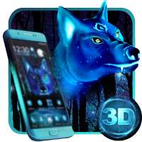 Unique 3D Blue Icy Wolf Theme on 9Apps