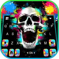 最新版、クールな Plash Colorful Skull のテーマキーボード