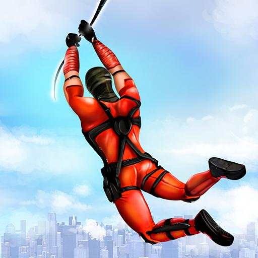 Flying Ninja Rope Hero: Light Speed Robot Games