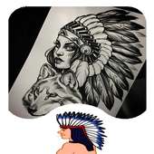 Native American Wolf Tattoo on 9Apps