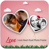 Love Heart Dual Photo Frame on 9Apps