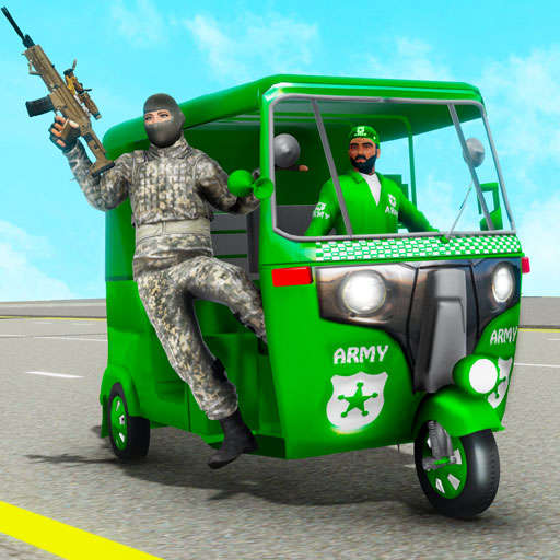 Auto Rickshaw Games 2021 :Army Taxi Game 2021