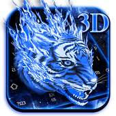 3D Blue Fire Tiger Keyboard on 9Apps