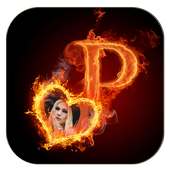 Fire Text Photo Frame on 9Apps