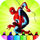 Spidey Superhero Coloring Pages on 9Apps