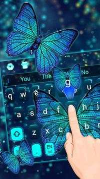 Blue Diamond Butterfly Keyboard Theme screenshot 1