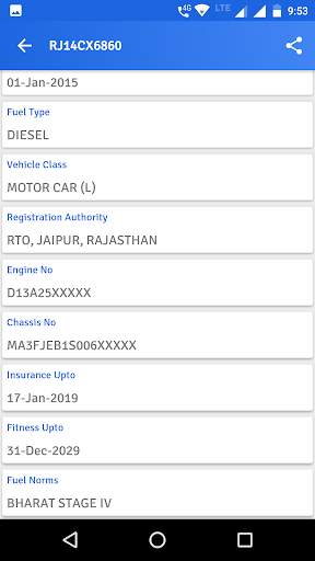 RTO Vehicle Information App скриншот 3