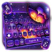 Colorful Purple Starry Butterfly Keyboard Theme on 9Apps