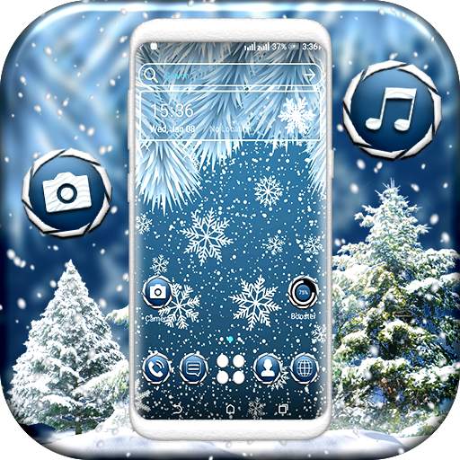 Winter Snowflake Launcher Theme