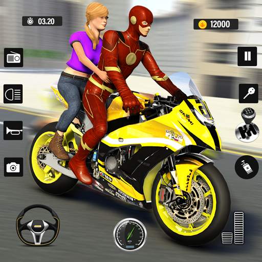 Superhero Bike Taxi: Bike Race