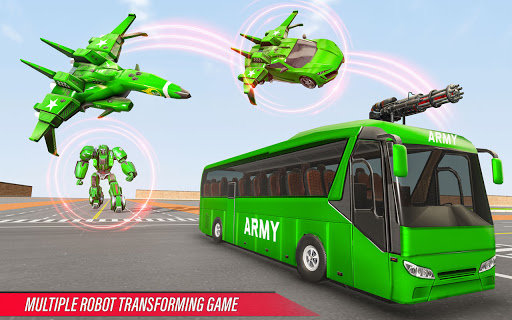 Gioco di auto robot autobus dell'esercito 2021 screenshot 11