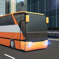 Modern City Coach Bus Driving