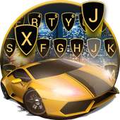 Luxury Yellow Lambo Car Keyboard