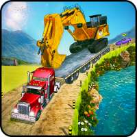 Camiones de construcción y transportador de