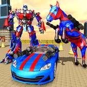 Transform Futuristic Robot US Police car  horse 3D