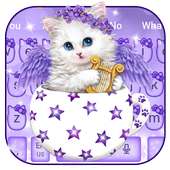 Purple Cute Kitty Cat Keyboard Theme