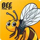 Handmade Pixel Art - How to draw a Bee #pixelart 