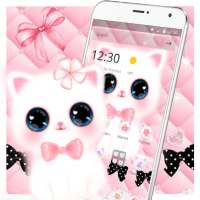 Cute Pink Water Eyes Kitty Theme on 9Apps