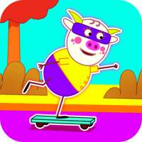 لعبة البقرة المتزلجة : لعبة رسوم متحركة للاطفال