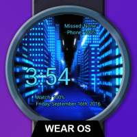 Watch Face Neon City Wallpaper- Wear OS Smartwatch