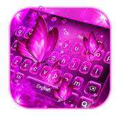 Neon Pink Butterfly Keyboard on 9Apps
