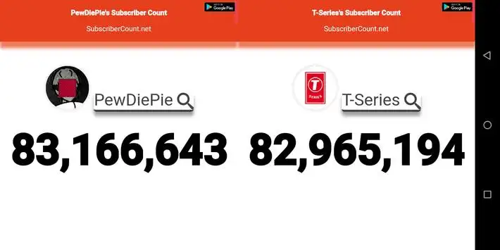 PewDiePie VS T-Series Live Subscriber Count