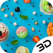 Fruit Ice Cream Cherries Macaron Live 3D Wallpaper