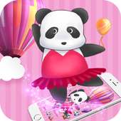 China Pink Panda Dancing Cute Theme