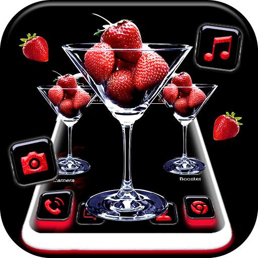 Strawberry Glass Launcher Theme