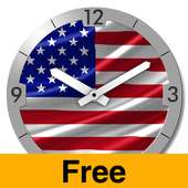 USA Flag Analog Clock Lite on 9Apps