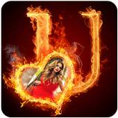 Fire Text Photo Frame