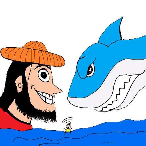 Boatman and Shark