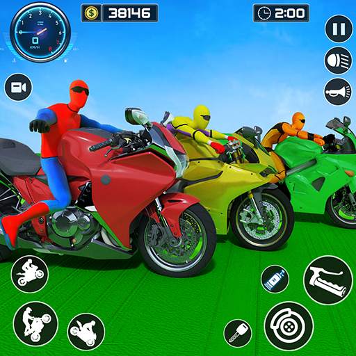 Superhero Bike Mega Ramp Game