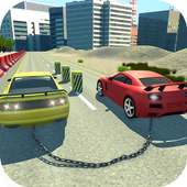 Impossible chained cars crash: 3D break chain game