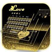 Parallax Golden Glitter Love Keyboard on 9Apps