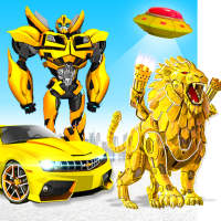 Lion Robot Car Transforming Game: 3D Air Jet Robot