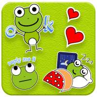 Pelekat Emoji Cute Green Frog