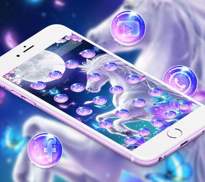Fancy Violet Glitter Unicorn Theme скриншот 3