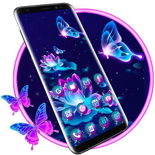 Neon Flower Launcher Theme Live HD Wallpapers