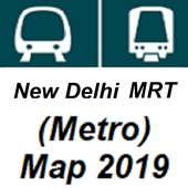 New Delhi MRT (Metro) system map 2019