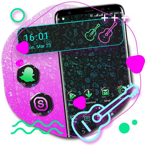 Neon Pattern Launcher Theme