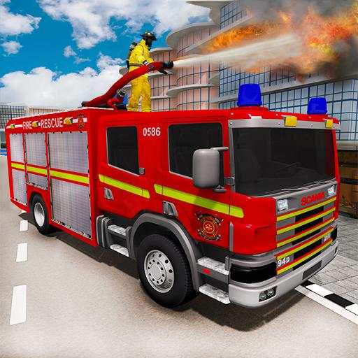 شاحنة إطفاء محاكاة لعبة 3D الروبوت الانقاذ ألعاب