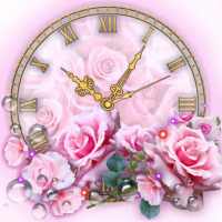 Roses Clock Lebe Tapete
