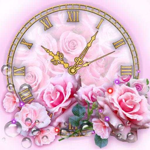 Roses Clock Live Wallpaper