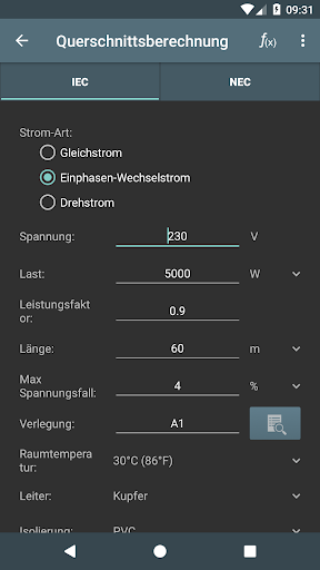 Elektro Berechnungen screenshot 2