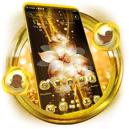 Flower Golden Launcher Theme