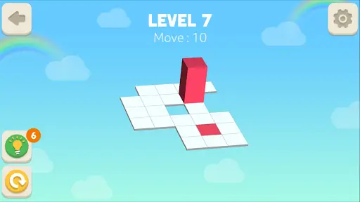 The game Bloxorz rolls so that the rectangular parallelepiped is