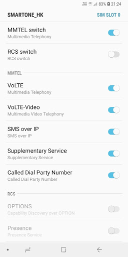 IMS Settings launcher Samsung (Enable VoLTE) screenshot 2